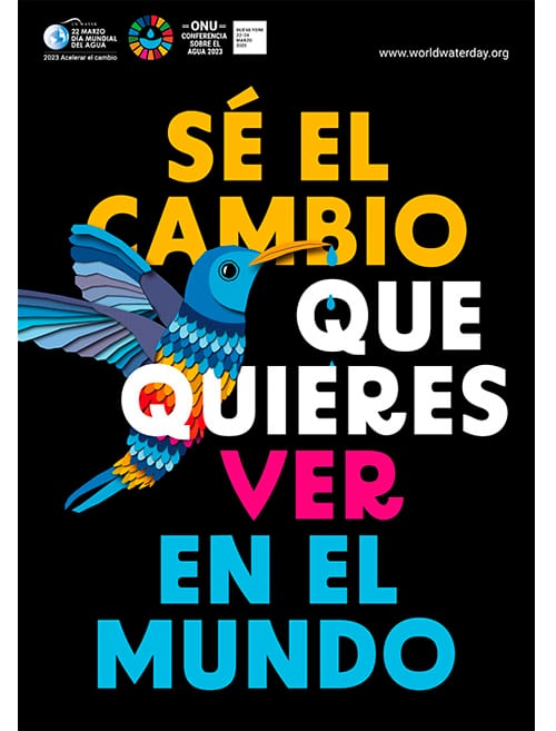 Pòster en castellà de la campanya #WorldWaterDay 2023
