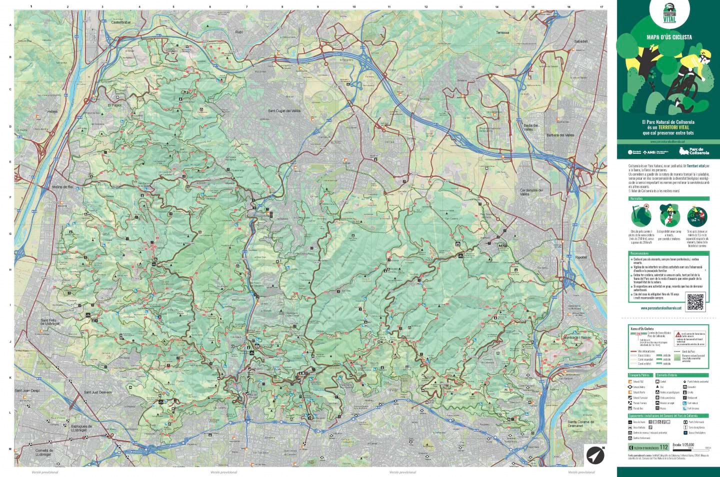  Mapa d'ús ciclista : Parc Natural de Collserola