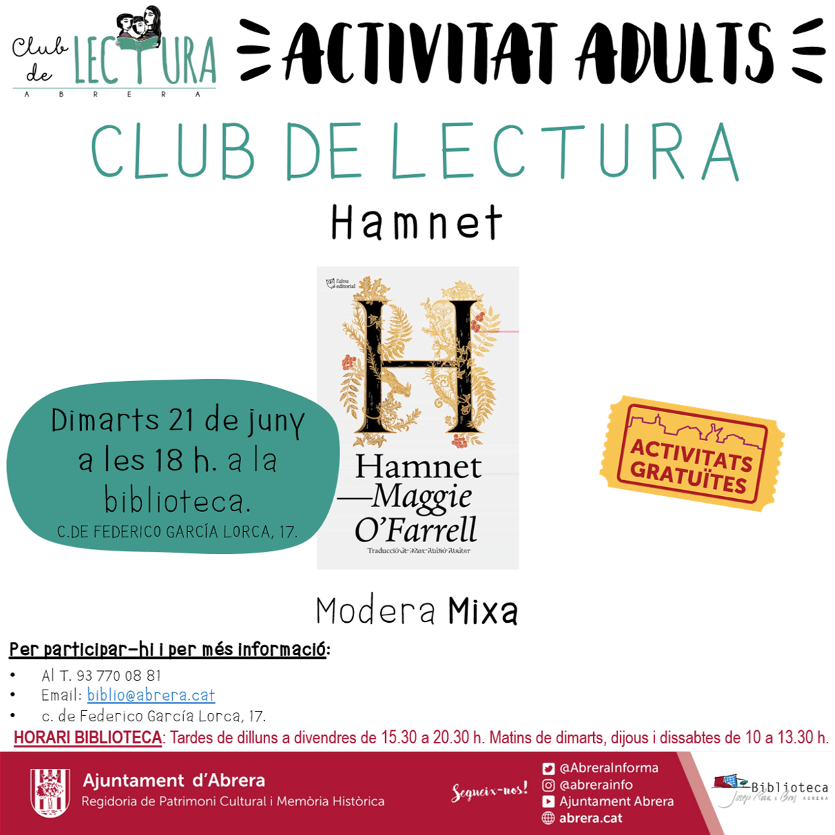 Cloenda Club de lectura d'Adults - Biblioteca Virtual