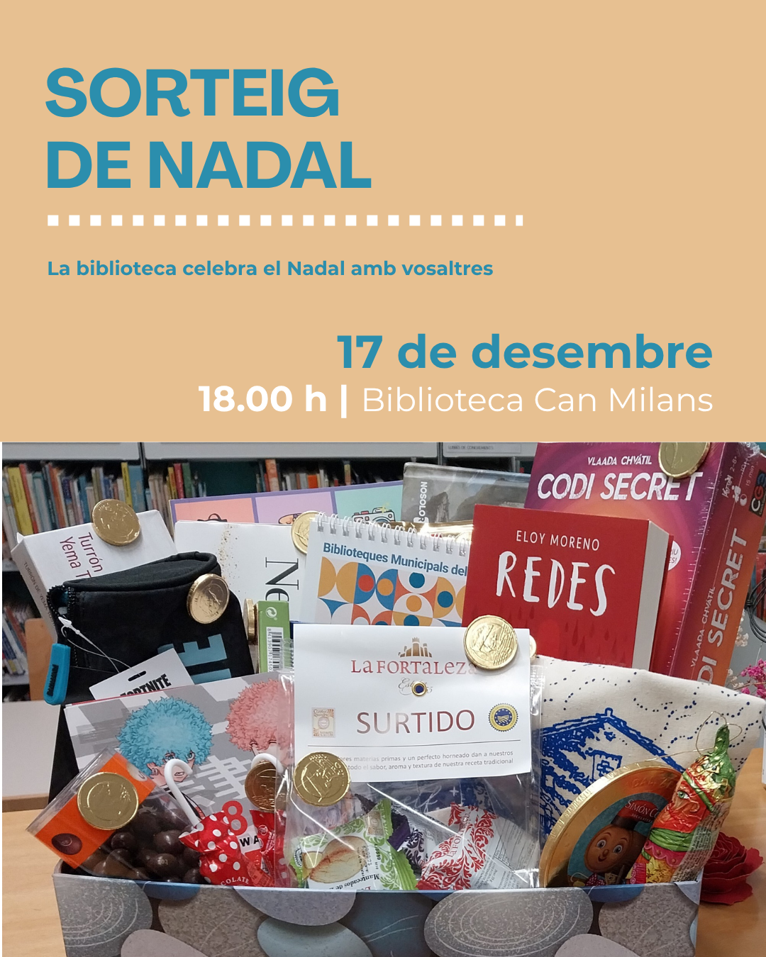 SORTEIG DE NADAL. 'La biblioteca celebra el Nadal amb vosaltres'