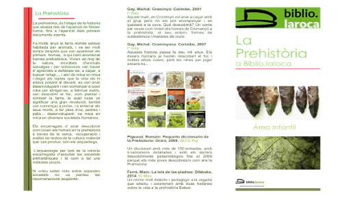 La Prehistòria a Biblio.laroca (Àrea infantil)