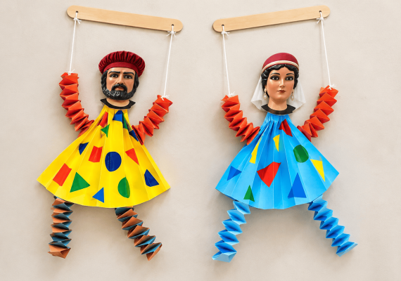 Taller de titelles dels Gegants de Teià